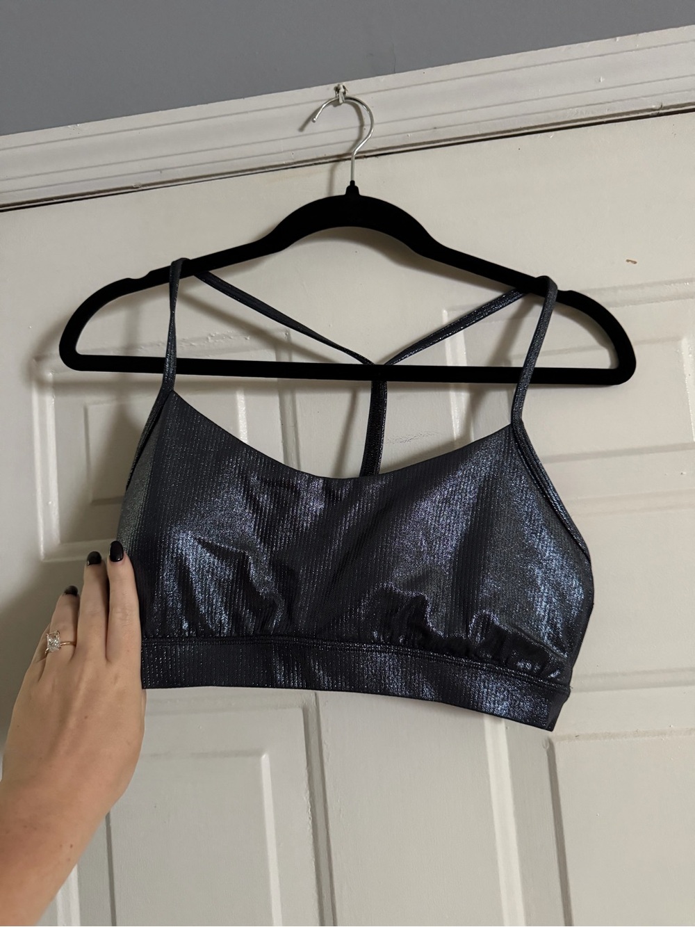 lululemon athletica Shimmery Black Strappy Bralette